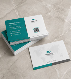 Professional business card printing with custom design in Dubai