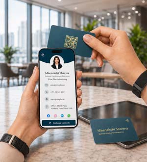 Smart NFC business card with digital contact profile and instant contact sharing in Dubai