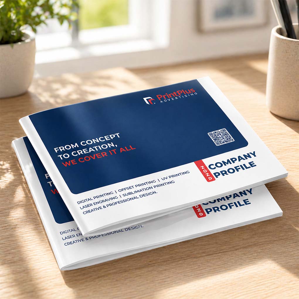 Professional company profile design and printing in Dubai by Print Plus Advertising