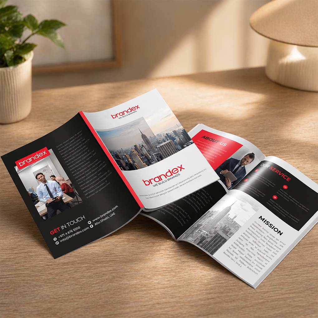 Corporate company profile brochure design and printing services in Dubai UAE