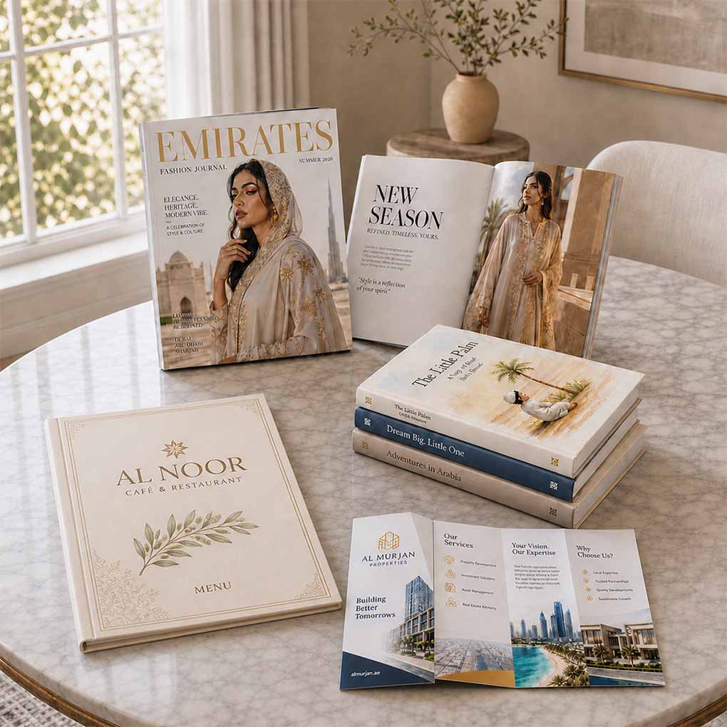 Catalogue, magazine, book, menu and brochure printing in Dubai with professional digital and offset printing