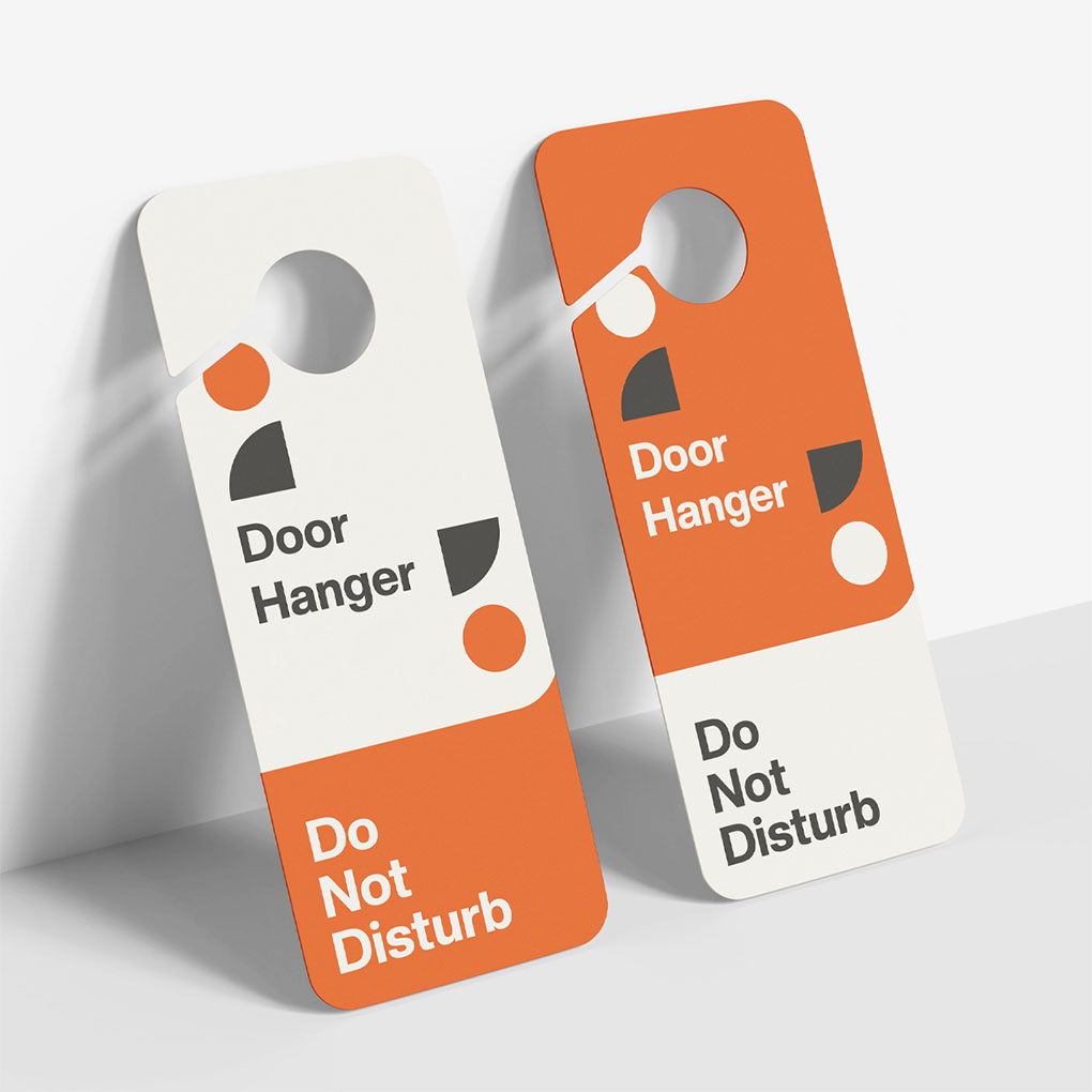 Custom do not disturb door hangers in Dubai with full color printing for hotels, apartments and hospitality businesses