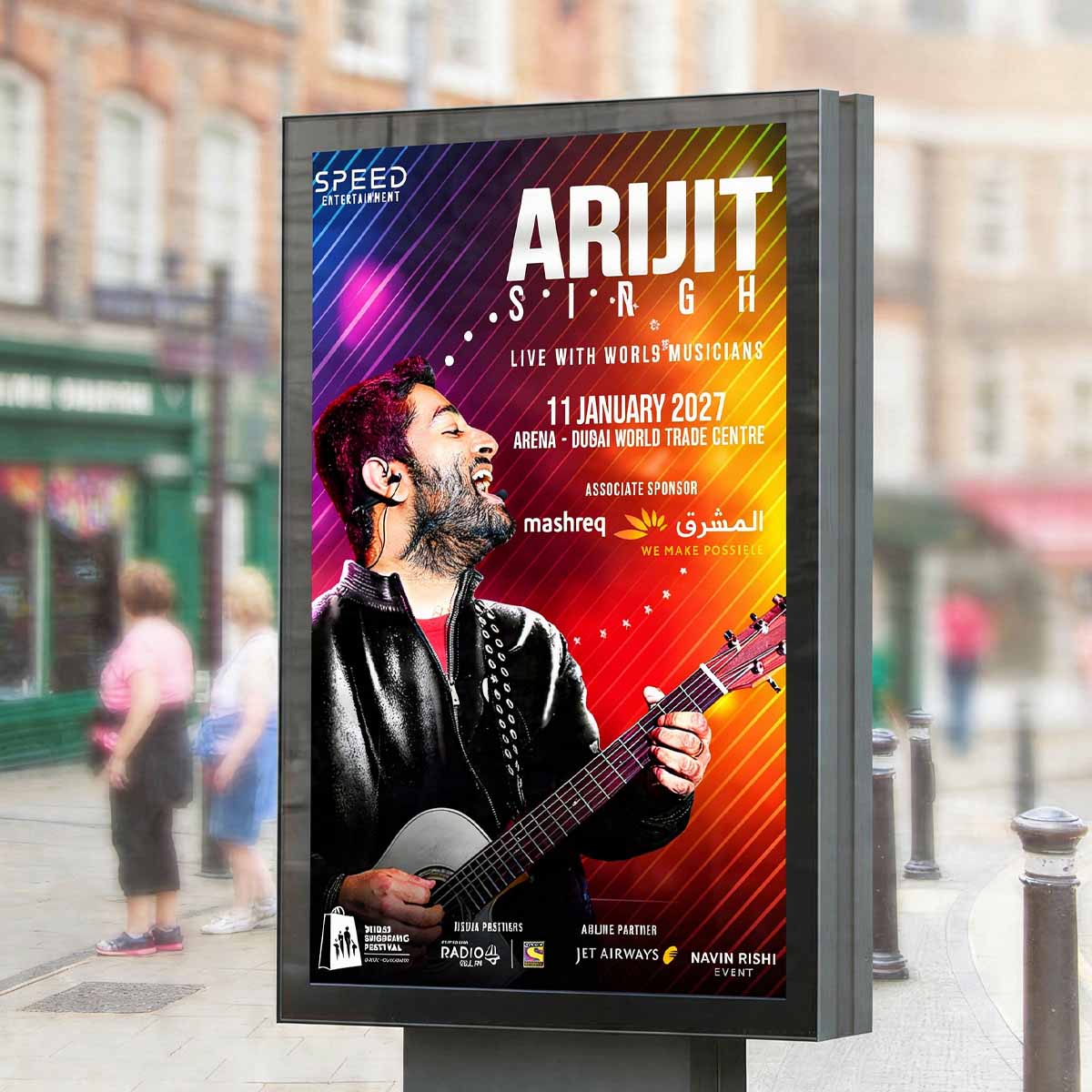 Outdoor backlit lightbox printing in Dubai for event advertising, promotional posters and illuminated street display signage