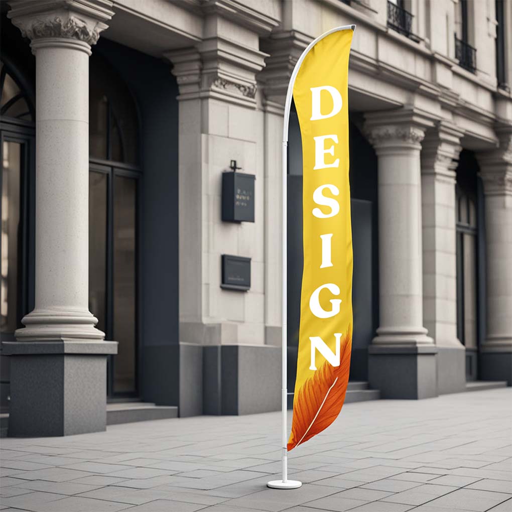 Custom feather flag printing in Dubai for outdoor advertising shops exhibitions events and promotional branding