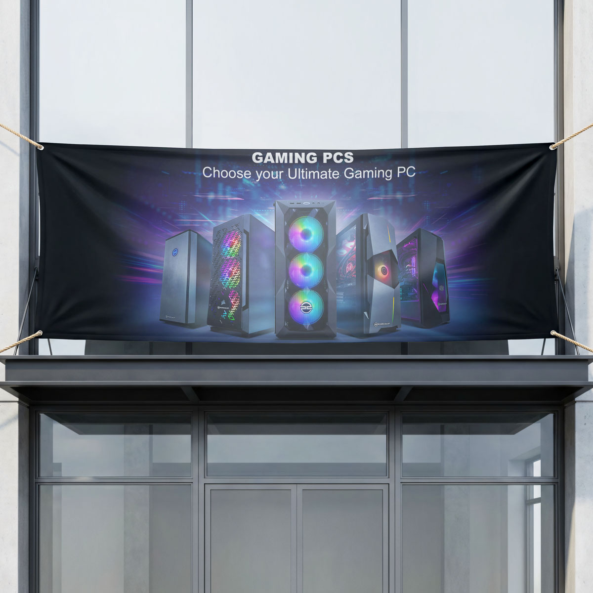 Custom flex banner printing in Dubai for outdoor business advertising and promotional displays