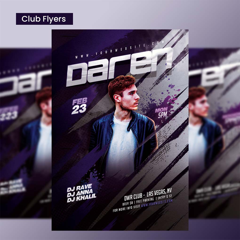 Club and event flyer printing in Dubai with custom full-color promotional flyer design for nightlife events