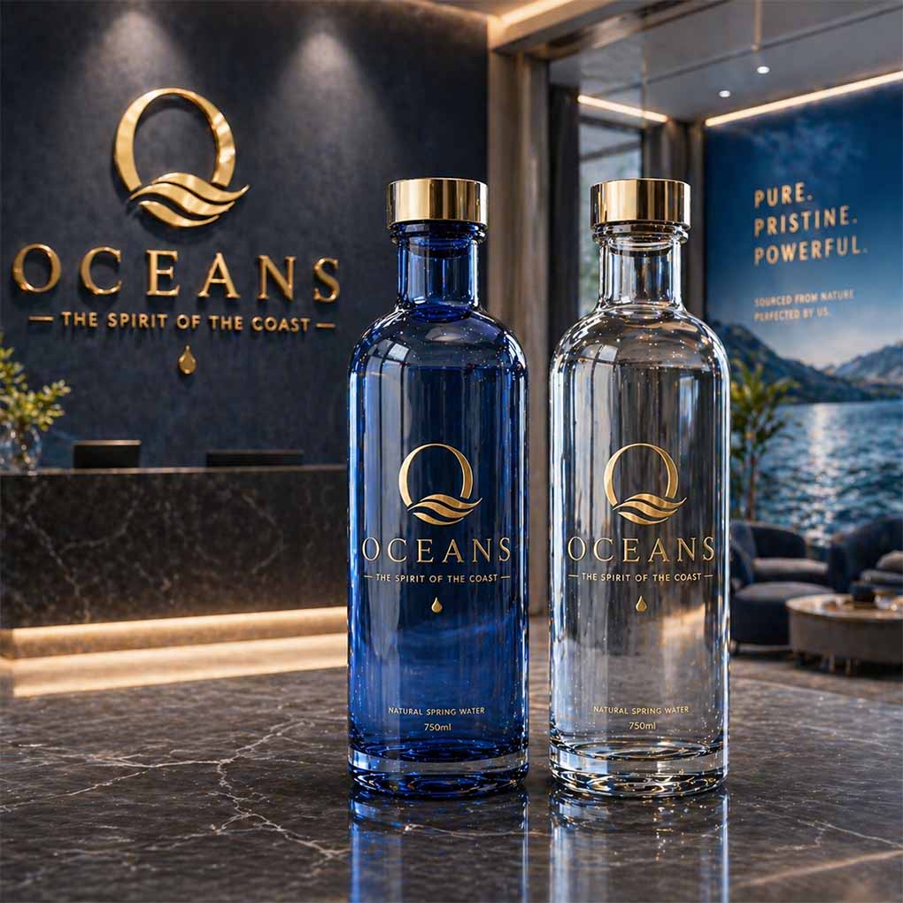 Premium brand identity design in Dubai featuring luxury logo branding for product packaging and corporate interiors