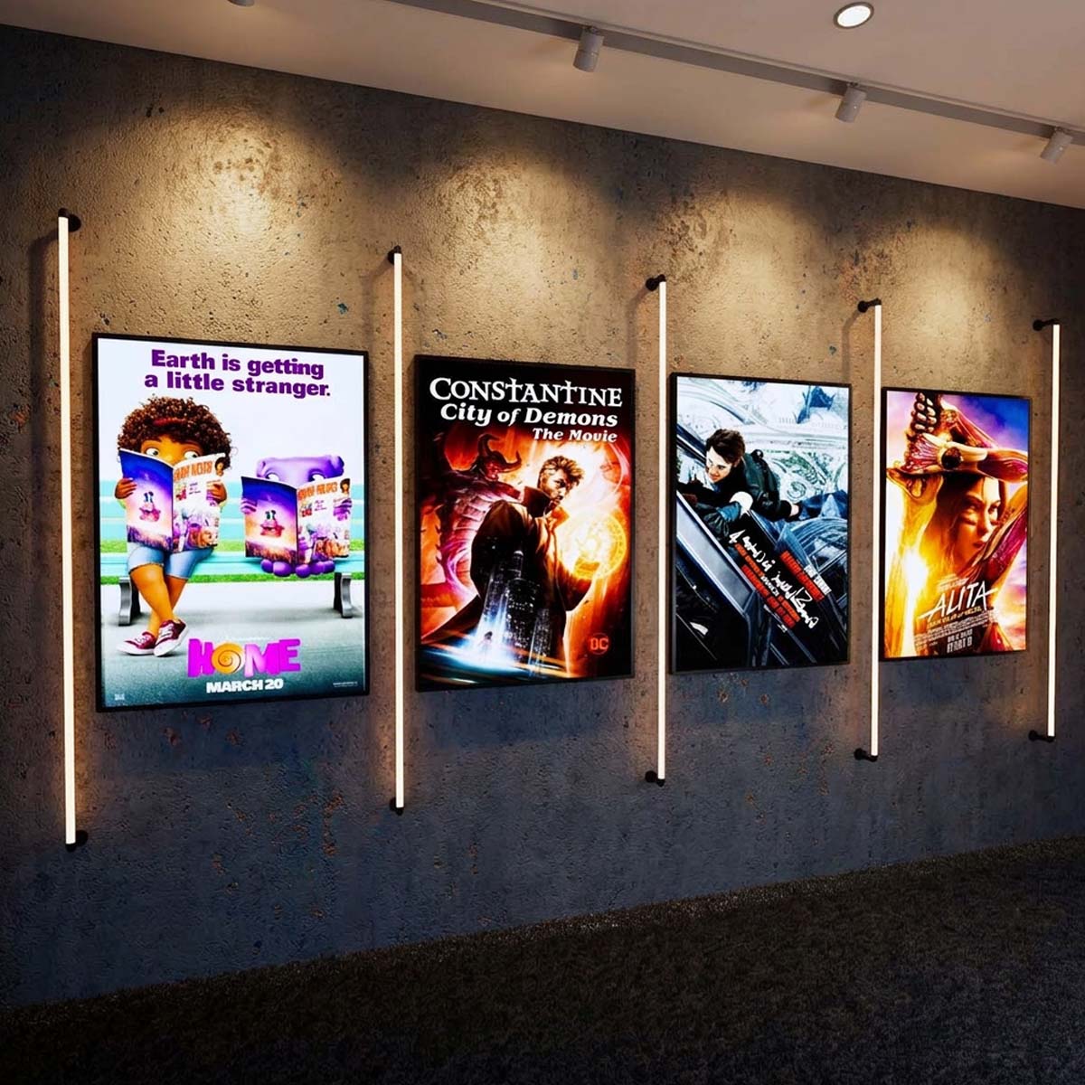 Wall mounted magnetic light box poster displays with LED illumination in Dubai