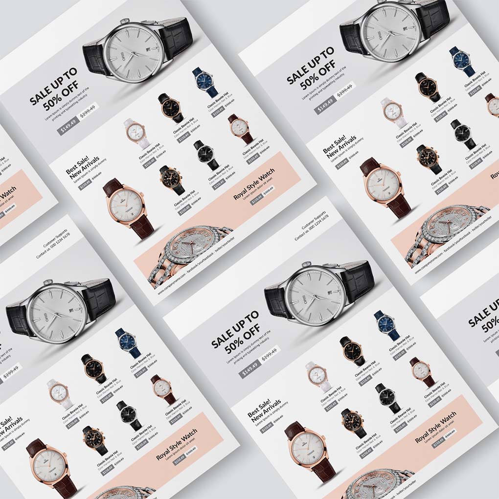 Retail product catalogue printing with product photos, prices and promotional offers for businesses in Dubai UAE