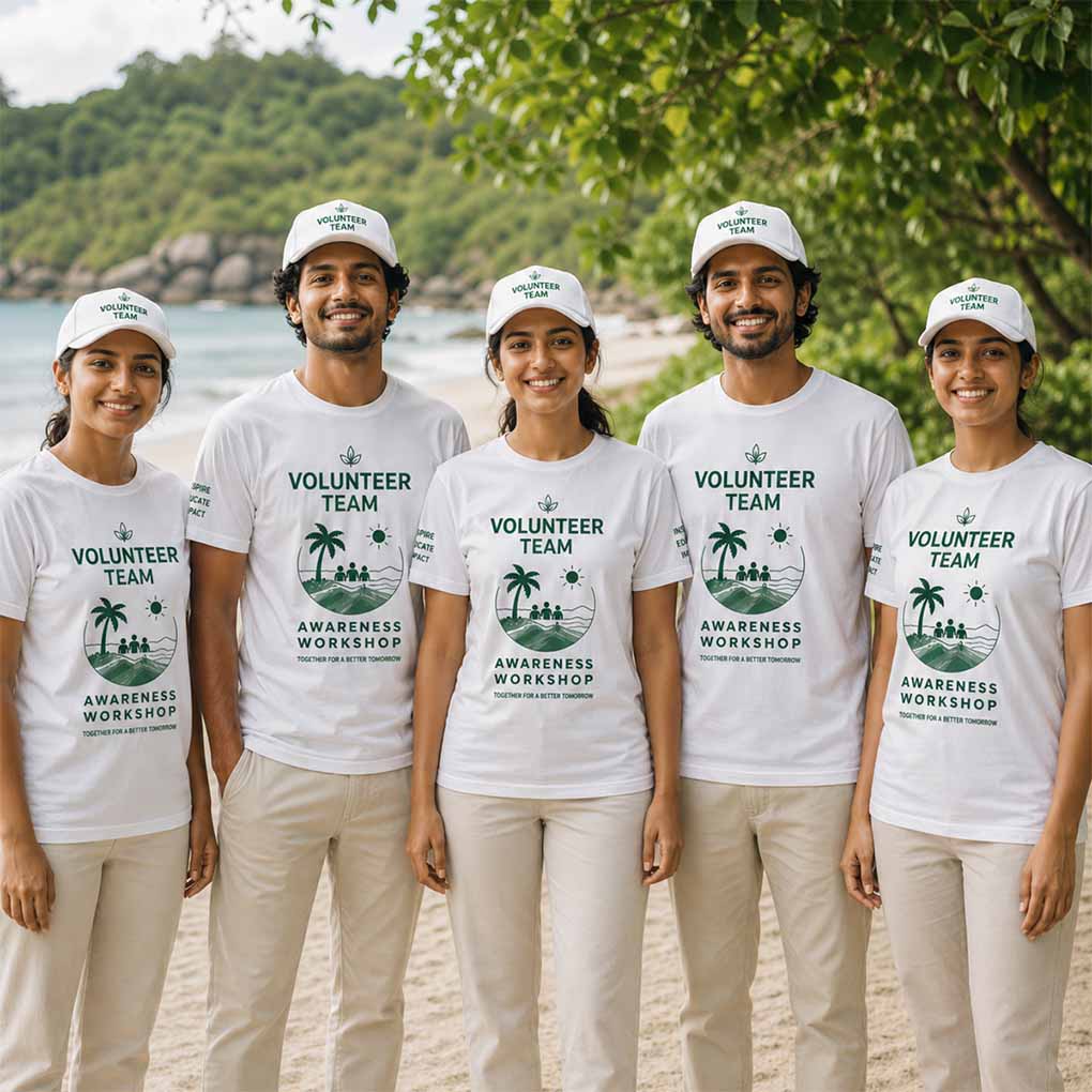 Custom event T-shirt screen printing for volunteer teams and awareness campaigns in Dubai