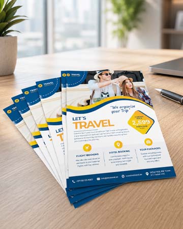 Full color flyer and leaflet printing for business advertising in Dubai